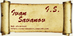 Ivan Savanov vizit kartica